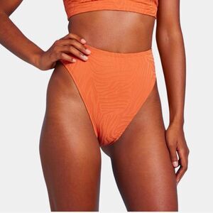 NWT Shade & Shore XS (0-2) Orange High Waist High Leg Extra Cheeky Bikini Bottom